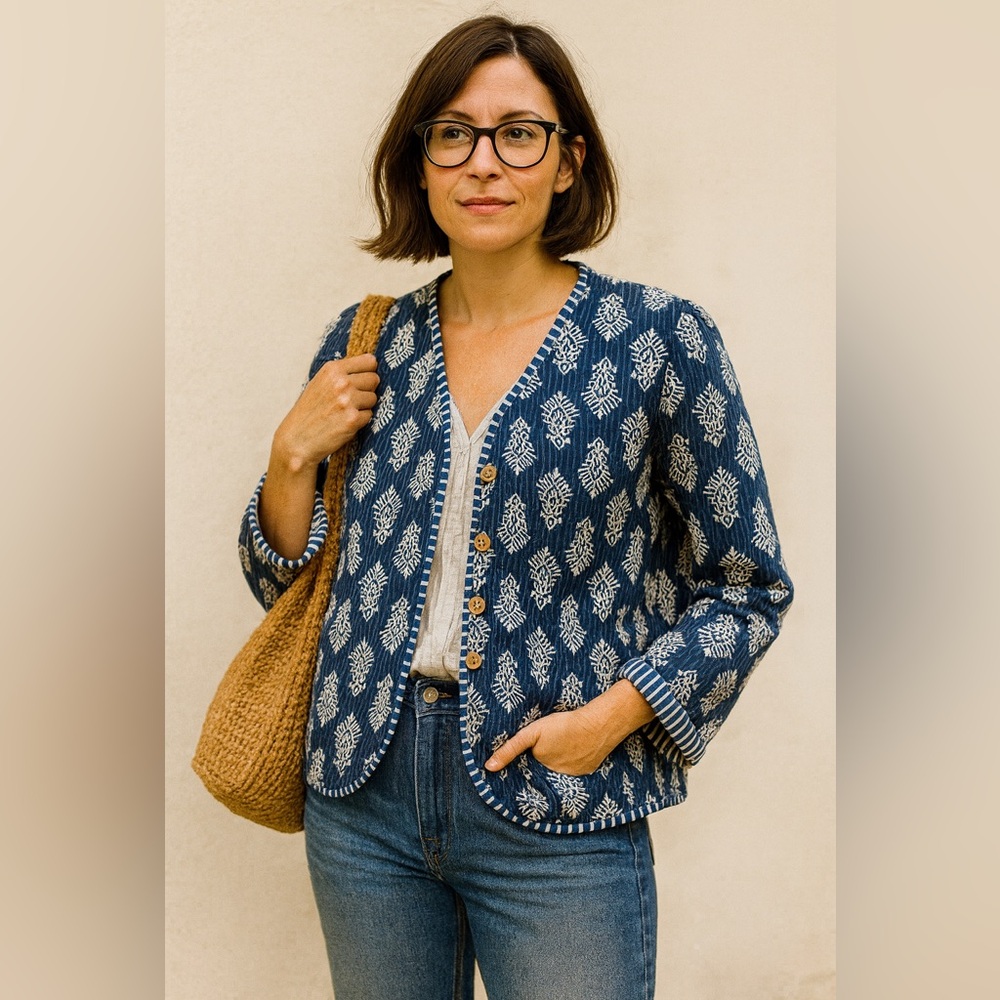 NWOT Quilted, reversible boho jacket
